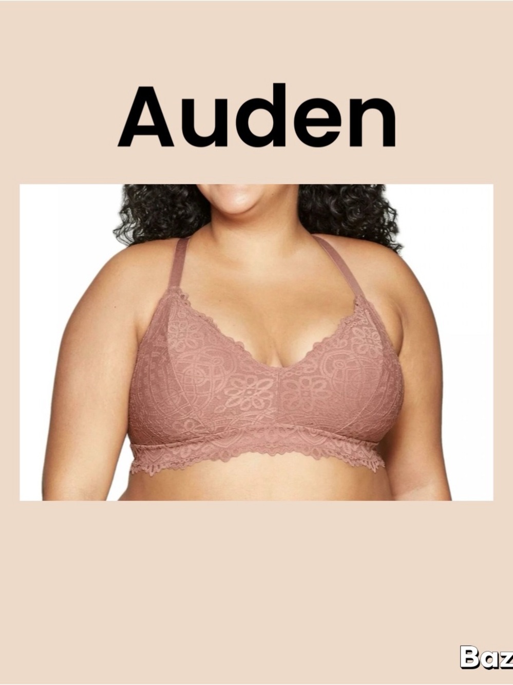 Auden Lace Bralette in Dusty Mauve Size 2X